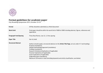 Format guidelines for academic paper
