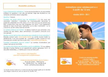 Animations pour adolescent-e-s Ã  partir de 12 ans - Visualis