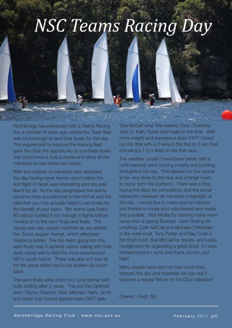 NSC 2011Feb Bulletin.pdf - Northbridge Sailing Club