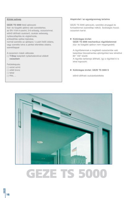 GEZE TS 5000 - Ajtogyar.hu