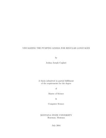 VISUALIZING THE PUMPING LEMMA FOR REGULAR ...