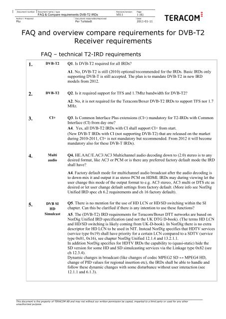 Digital Terrestrial Tv Receiver Specification Boxer