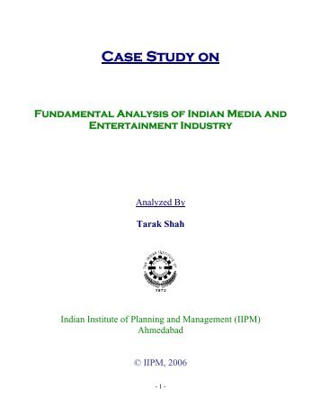Fundamental Analysis of Indian Media and Entertainment Industry