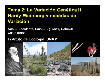 Presentación 5. Equilibrio Hardy-Weinberg - Instituto de Ecología