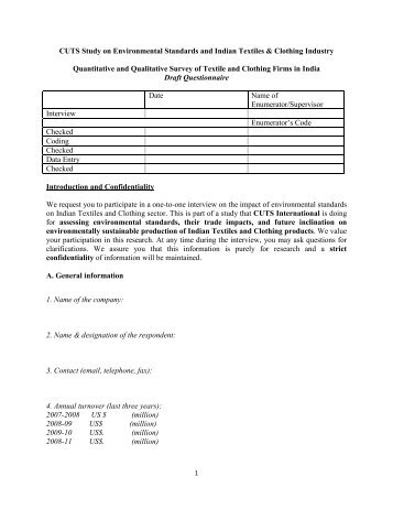 Quantitative and Qualitative Survey of Textile and Clothing Firms in ...