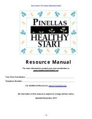 Resource Manual - Healthy Start Coalition of Pinellas