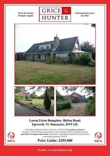 Price Guide: £295000 Lawns Farm Bungalow ... - Grice & Hunter