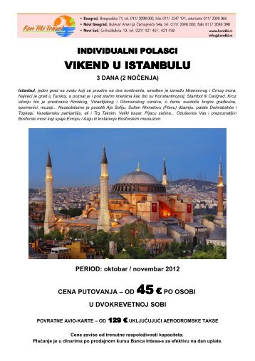 Vikend u Istanbulu - Kontiki
