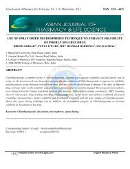 Asian Journal of Pharmacy & Life Science, Vol. 1 (2), March