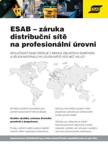 AUTORIZOVANÃ DISTRIBUTOÅI ESAB VAMBERK, s.r.o.