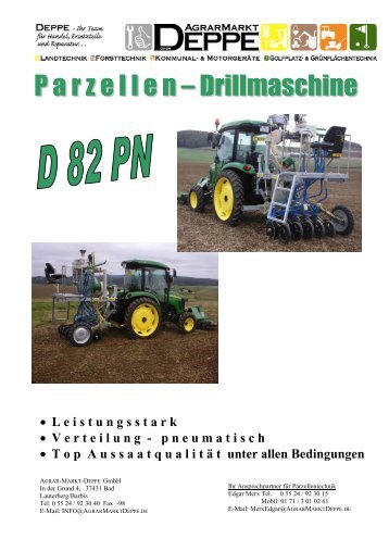 Parzellen-Drillmaschine D82 PN - Agrar-Markt DEPPE