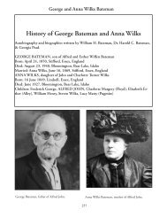 History of George Bateman and Anna Wilks - Bateman Family