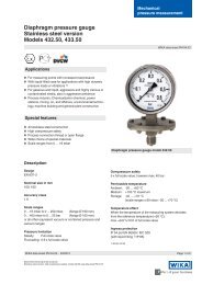 Diaphragm pressure gauge Stainless steel version Models ... - sini.se