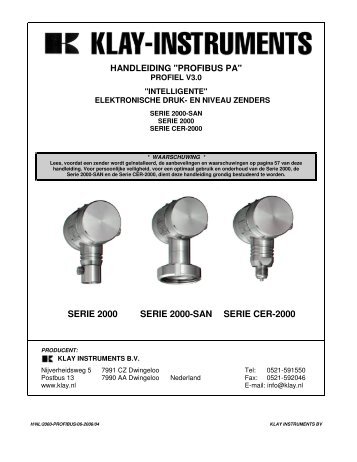 SERIE 2000 SERIE 2000-SAN SERIE CER-2000 - Klay Instruments