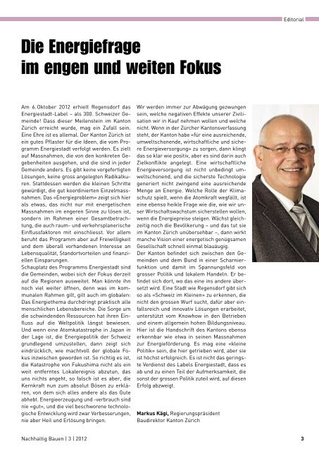 Nachhaltig Bauen Kanton ZÃ¼rich 3/2012 - Gerber Media