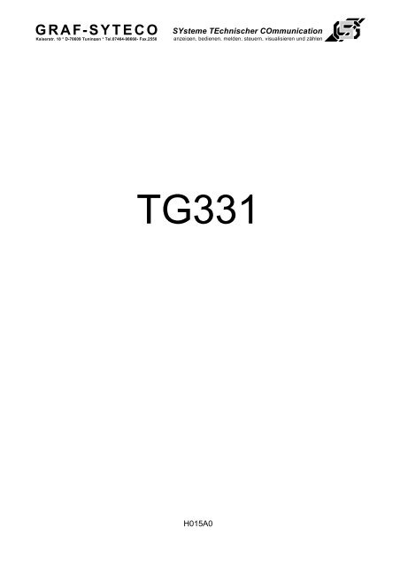 Modul TG33x - GRAF-SYTECO Visualisierungstechnik