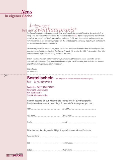 Download Heft 18 - zweithaarpraxis-zeitung.de