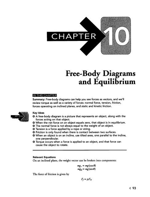 Free-Body Diagrams and Equilibrium