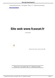 Site web www.fcasset.fr - Florian Casset