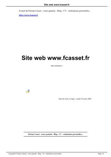 Site web www.fcasset.fr - Florian Casset