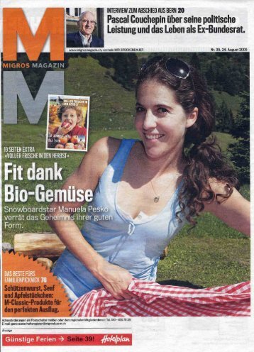 Page 1 Page 2 Page 3 Migros-Magazin 35. 24. August 2009 l s Luis ...