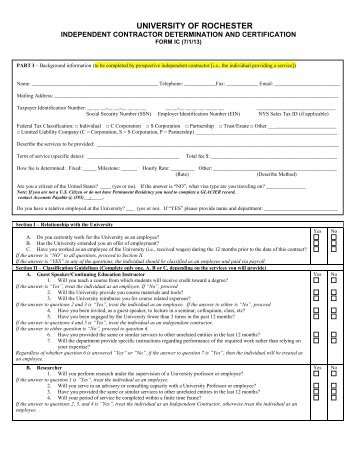 Independent Contractor Certification Form