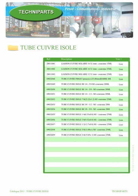 TUBE CUIVRE ISOLE - techniparts