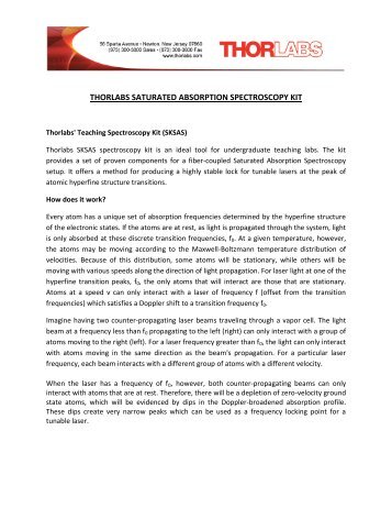 thorlabs saturated absorption spectroscopy kit - comPADRE