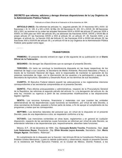 Ley OrgÃ¡nica de la AdministraciÃ³n PÃºblica Federal - Cisen
