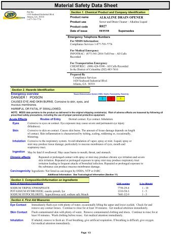 Material Safety Data Sheet - Zep Professional