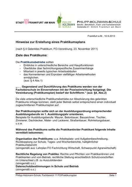 Beispiel Eines Praktikumsplans Fur Ein Kaufmannisches Praktikum