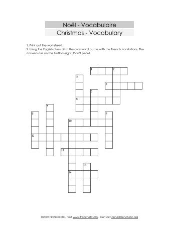 Christmas (crossword puzzle) - French Etc