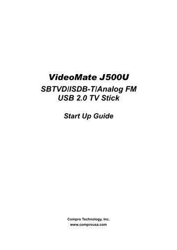 VideoMate J500U Contents - Compro