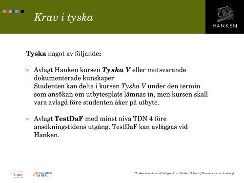 Utlandsterminen i kandidatexamen - Svenska handelshÃ¶gskolan