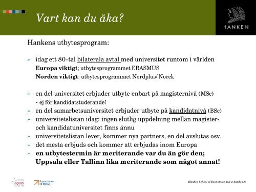 Utlandsterminen i kandidatexamen - Svenska handelshÃ¶gskolan