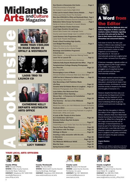 Midland Arts and Culture Magazine | SPRING 2013