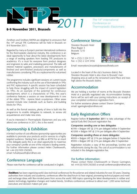 Download Conference Brochure and Agenda 1 - Smithers Rapra