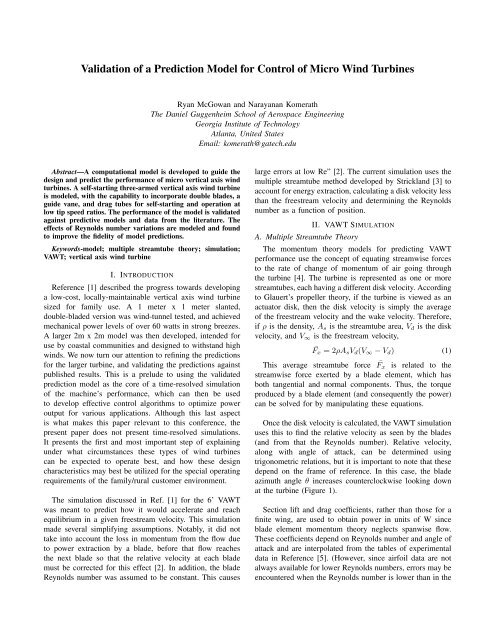 Validation of a Prediction Model for Control of Micro Wind Turbines.pdf