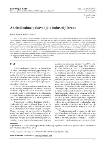 Antimikrobna pakovanja u industriji hrane - Institut za higijenu i ...