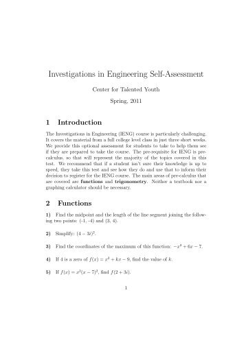 Investigations in Engineering Self-Assessment - Johns Hopkins ...