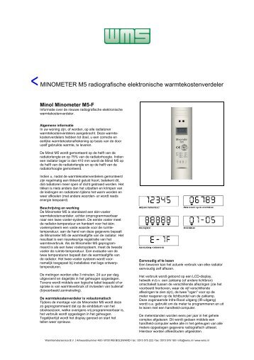 Informatiefolder Minol Minometer M5 - WMS WarmteMeterService BV