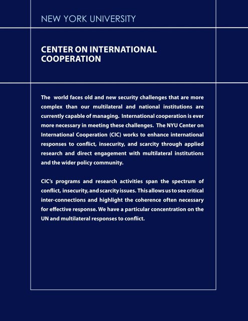 here - Center on International Cooperation - New York University
