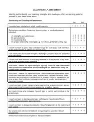 COACHING SELF-ASSESSMENT Use this tool to identify your ...