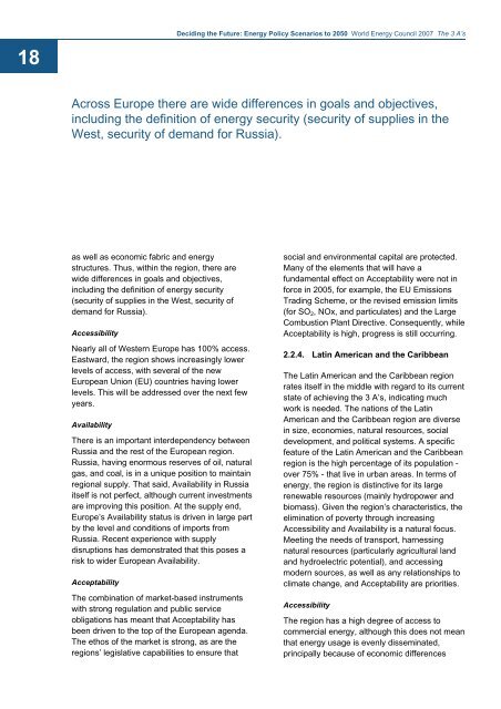 Deciding the Future: Energy Policy Scenarios to 2050