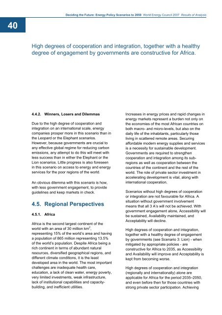 Deciding the Future: Energy Policy Scenarios to 2050