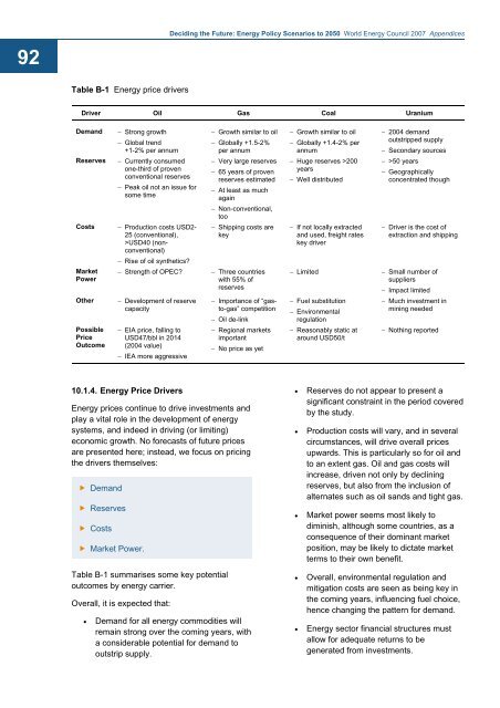 Deciding the Future: Energy Policy Scenarios to 2050