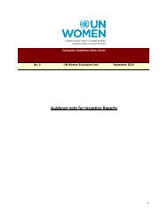 Guidance note for Inception Reports - UN Women