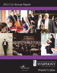 2011/12 Annual Report - Kitchener-Waterloo Symphony