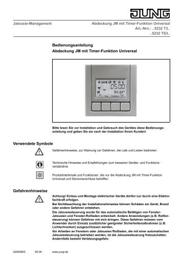 Bedienungsanleitung Abdeckung JM mit Timer-Funktion ... - Voltus