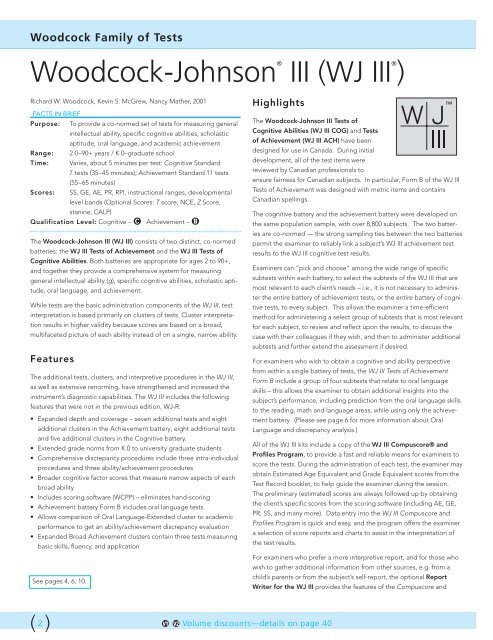 Woodcock Johnson Standard Scores Chart